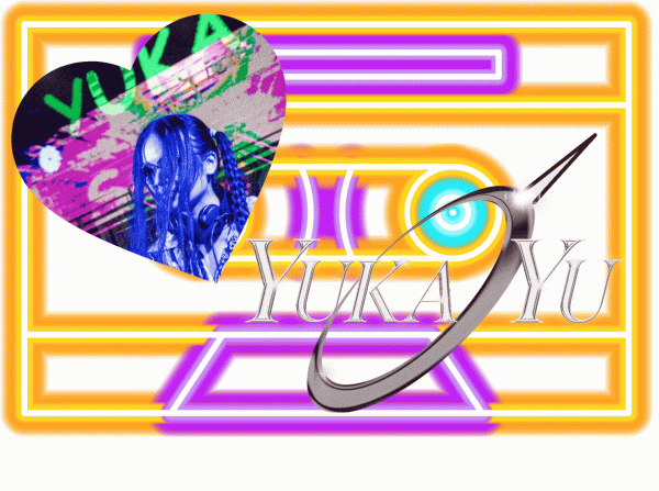 Neon music cassette with DJ Yuka Yu logo